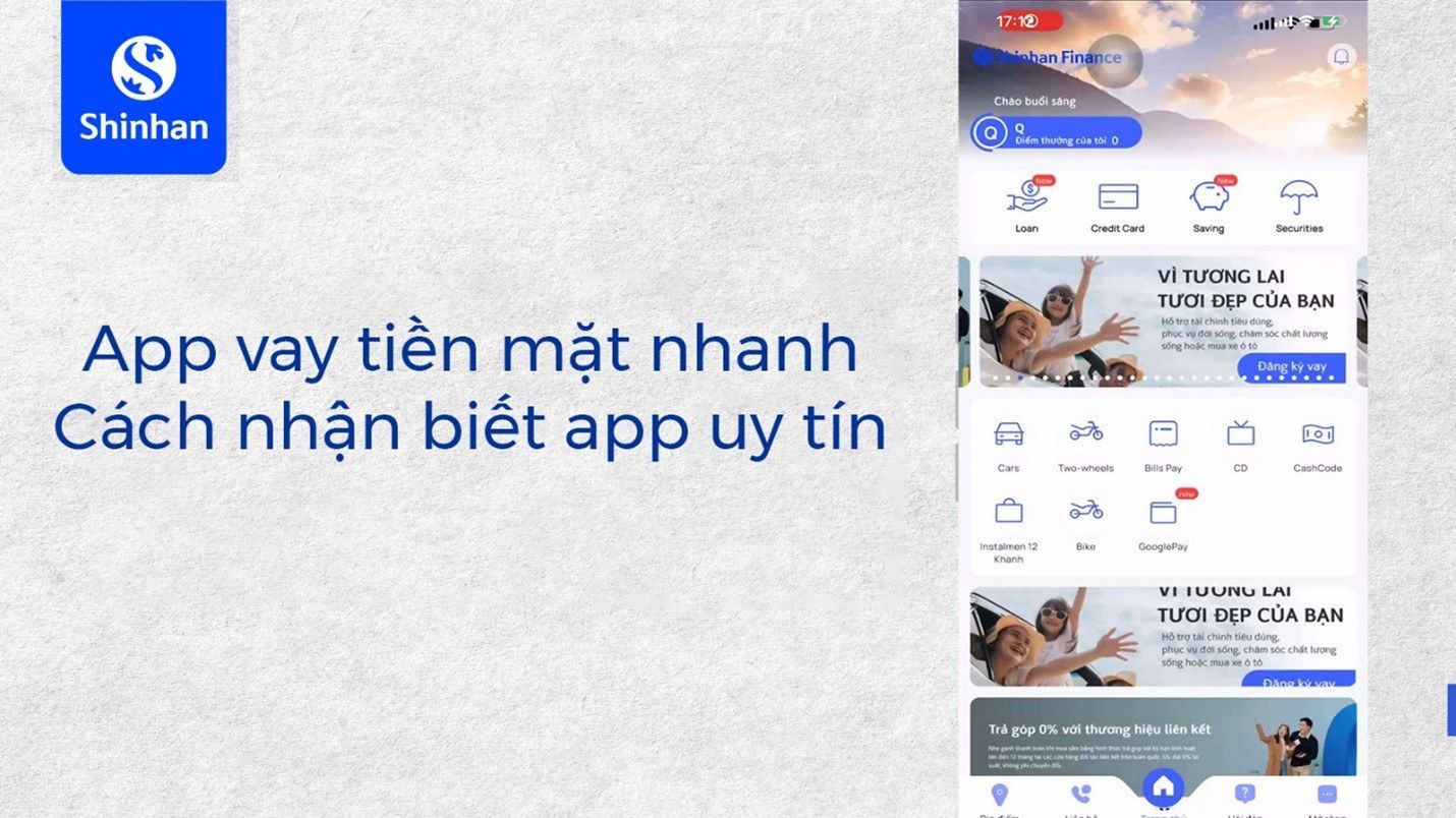 App vay tiền mặt nhanh iShinhan